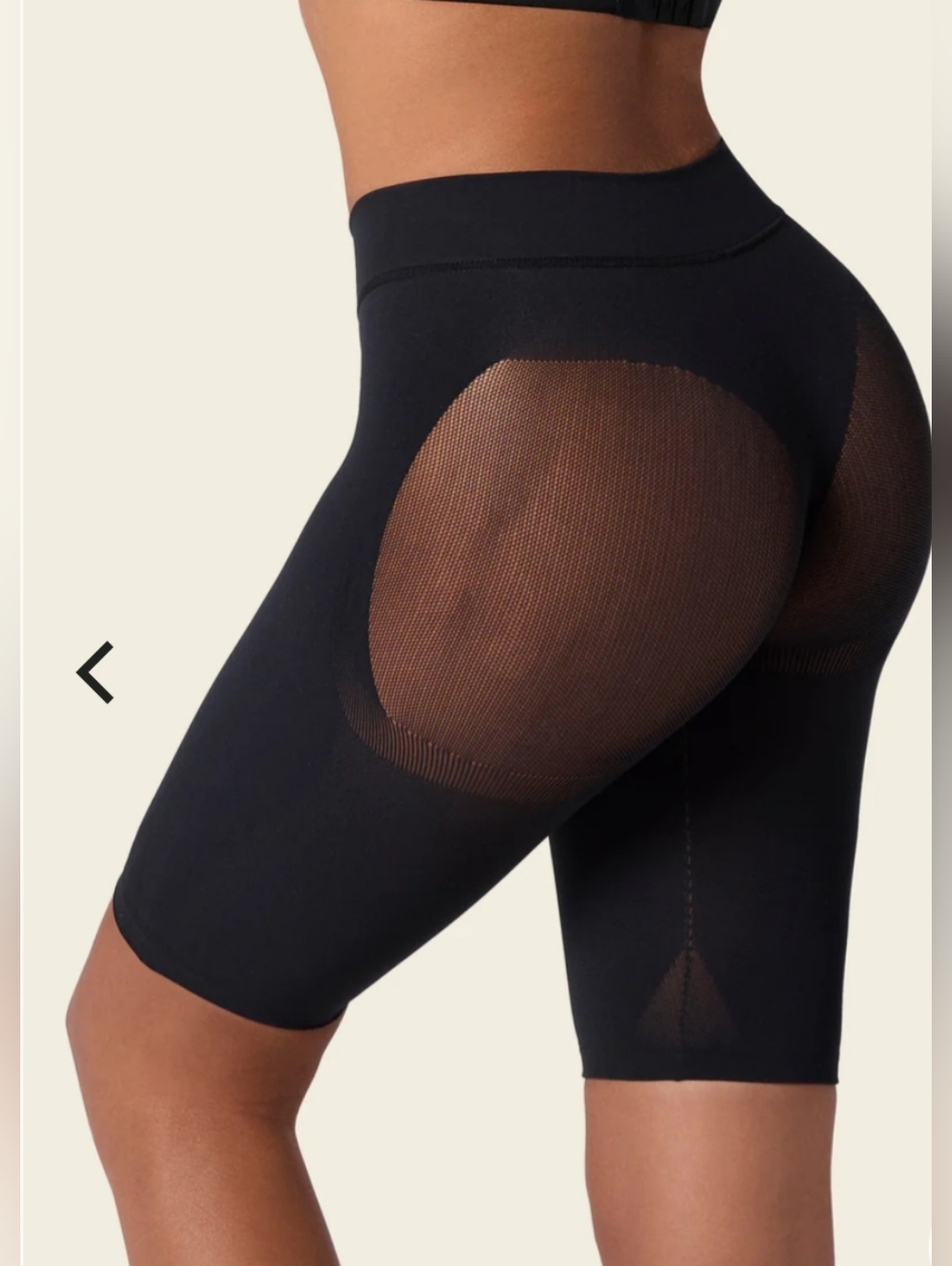 Black Butt-Lift Sculpting Bike Shorts